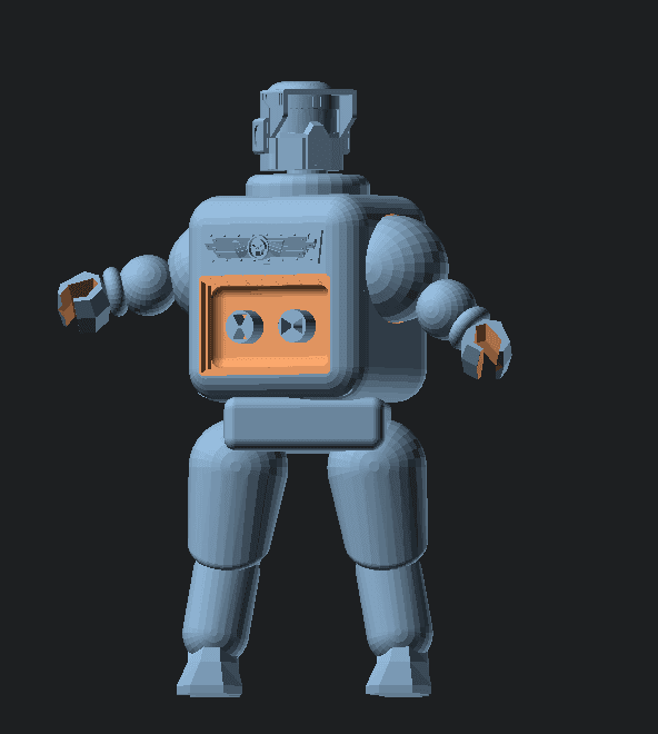 RobotRetro - Configurable and posable robot model. 3d model