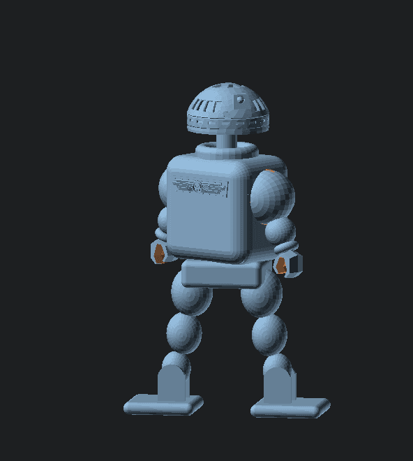 RobotRetro - Configurable and posable robot model. 3d model