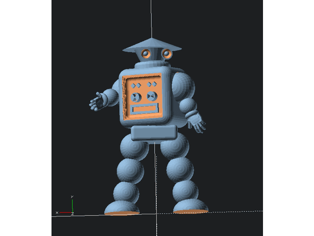 RobotRetro - Configurable and posable robot model. 3d model