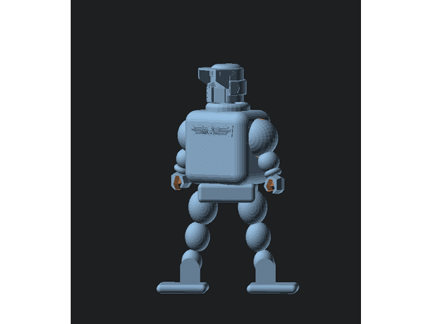 RobotRetro - Configurable and posable robot model. 3d model