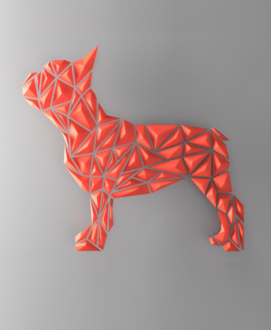 Geometric French Bulldog wall art 3d model