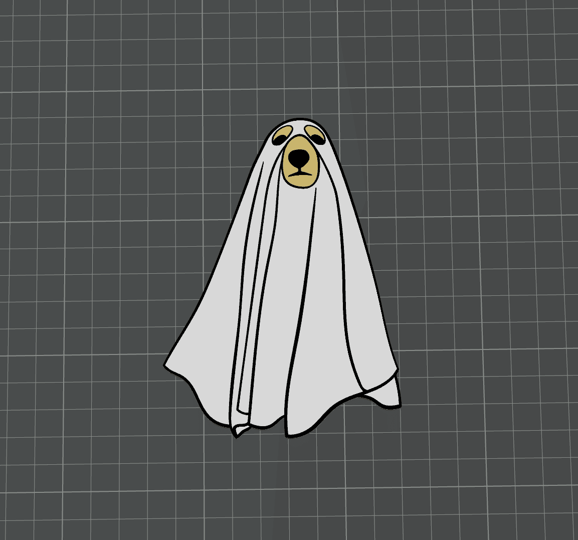 Sheet Ghost Dog Magnets 3d model