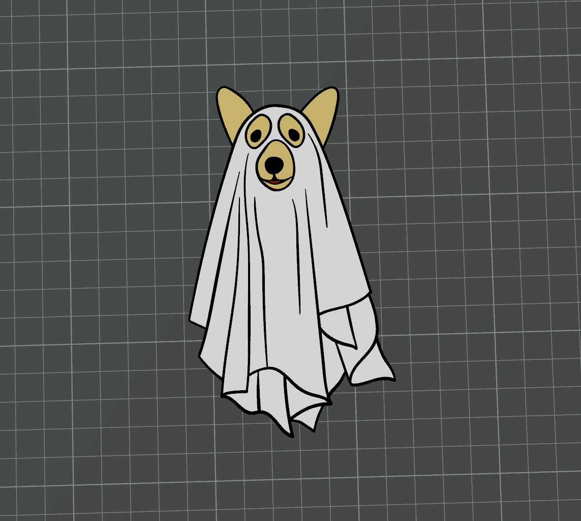 Sheet Ghost Dog Magnets 3d model