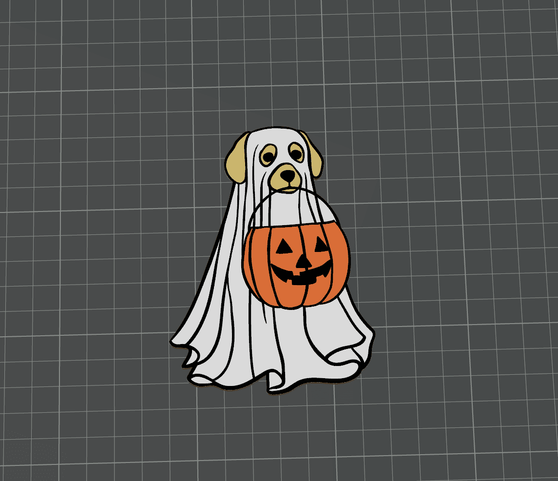 Sheet Ghost Dog Magnets 3d model