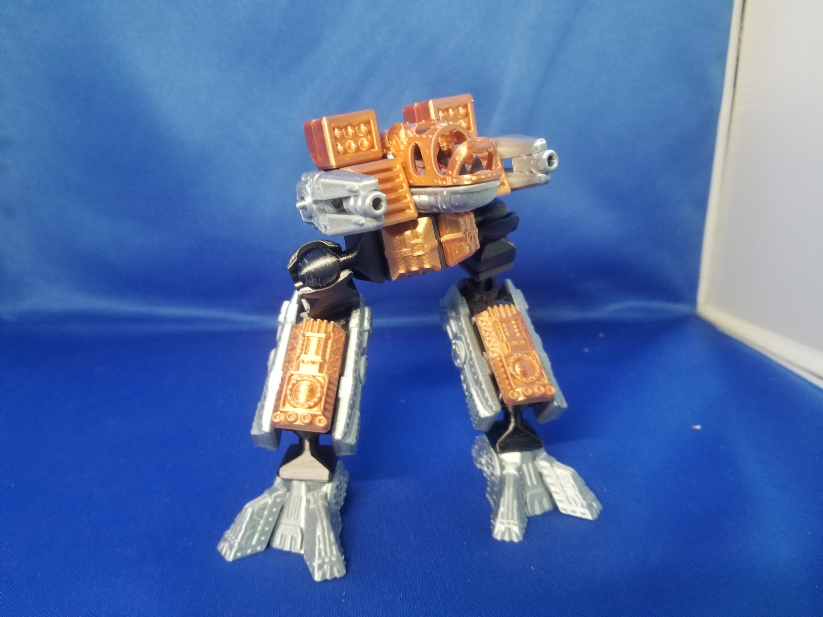 PrintABlok Chicken Walker Mech with pilot Blaze Articulated Construction Toy 3d model