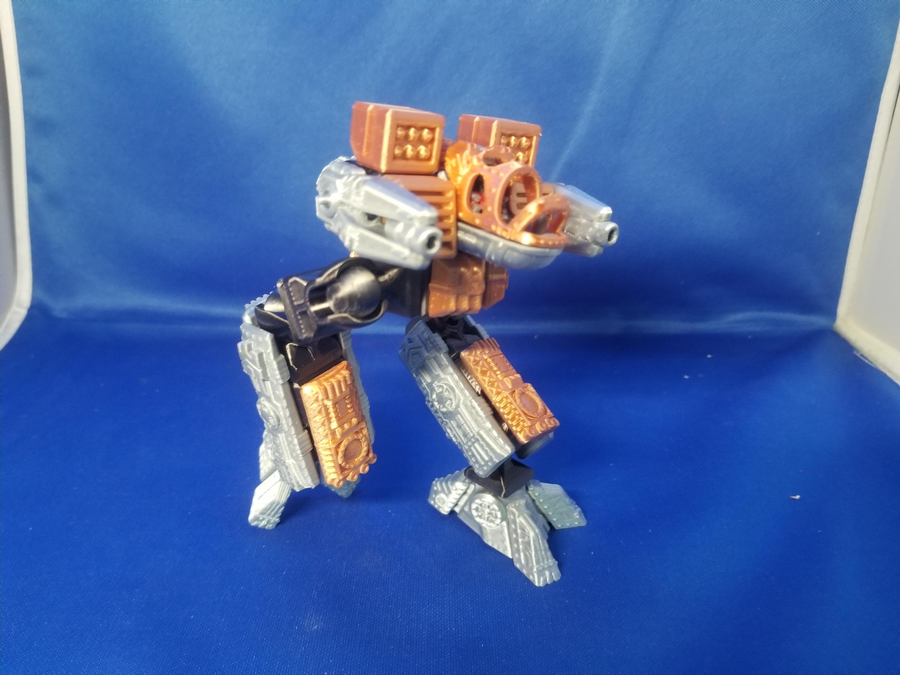 PrintABlok Chicken Walker Mech with pilot Blaze Articulated Construction Toy 3d model