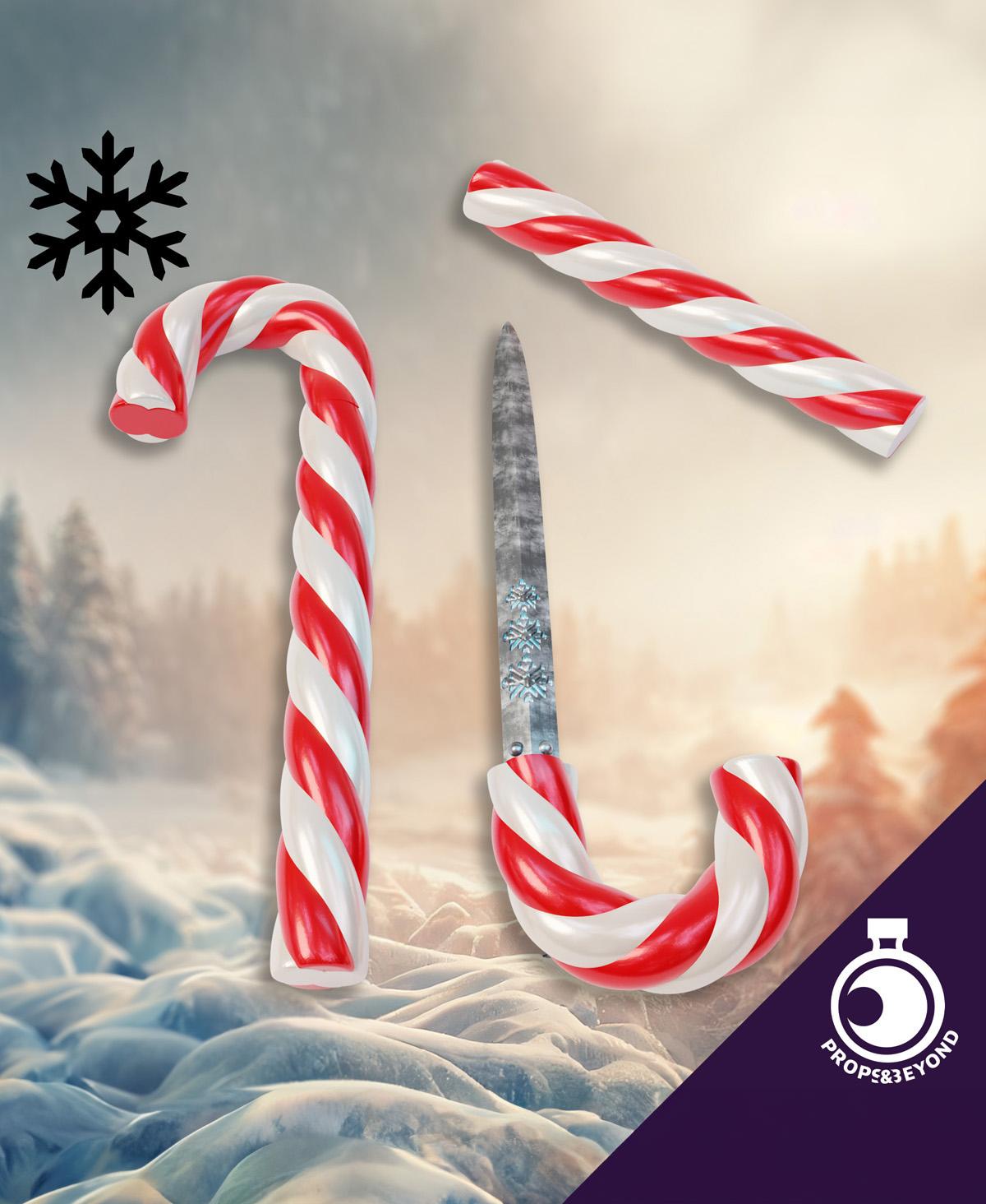 Candy Cane Dagger 3d model