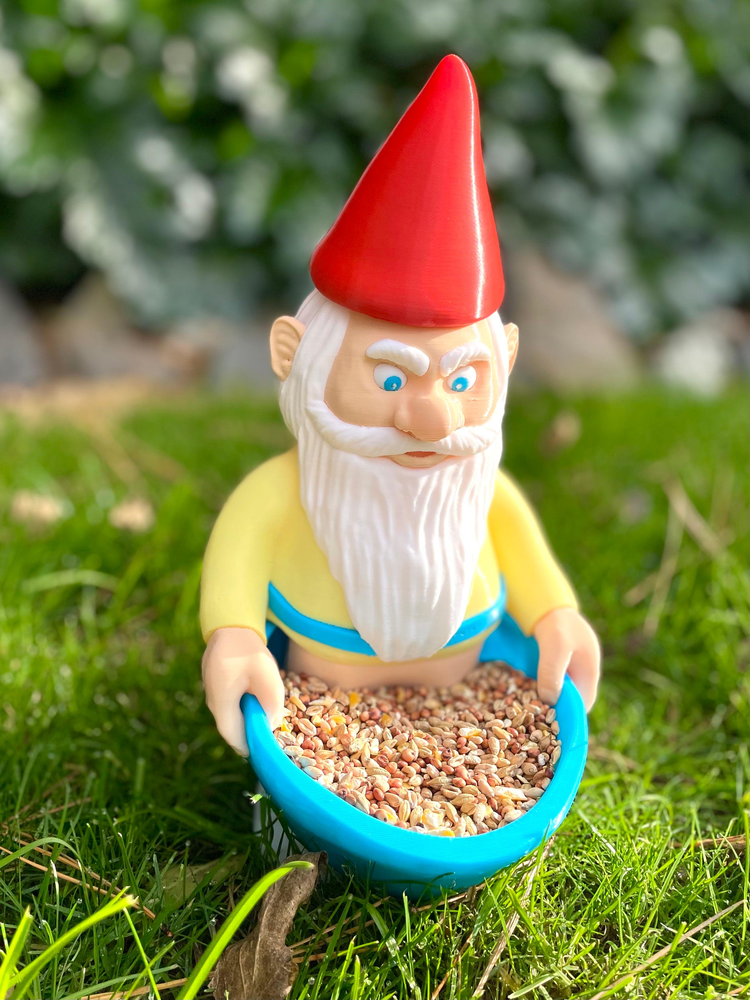 Gnome Bird Feeder / No Supports / 3MF Included 3d model