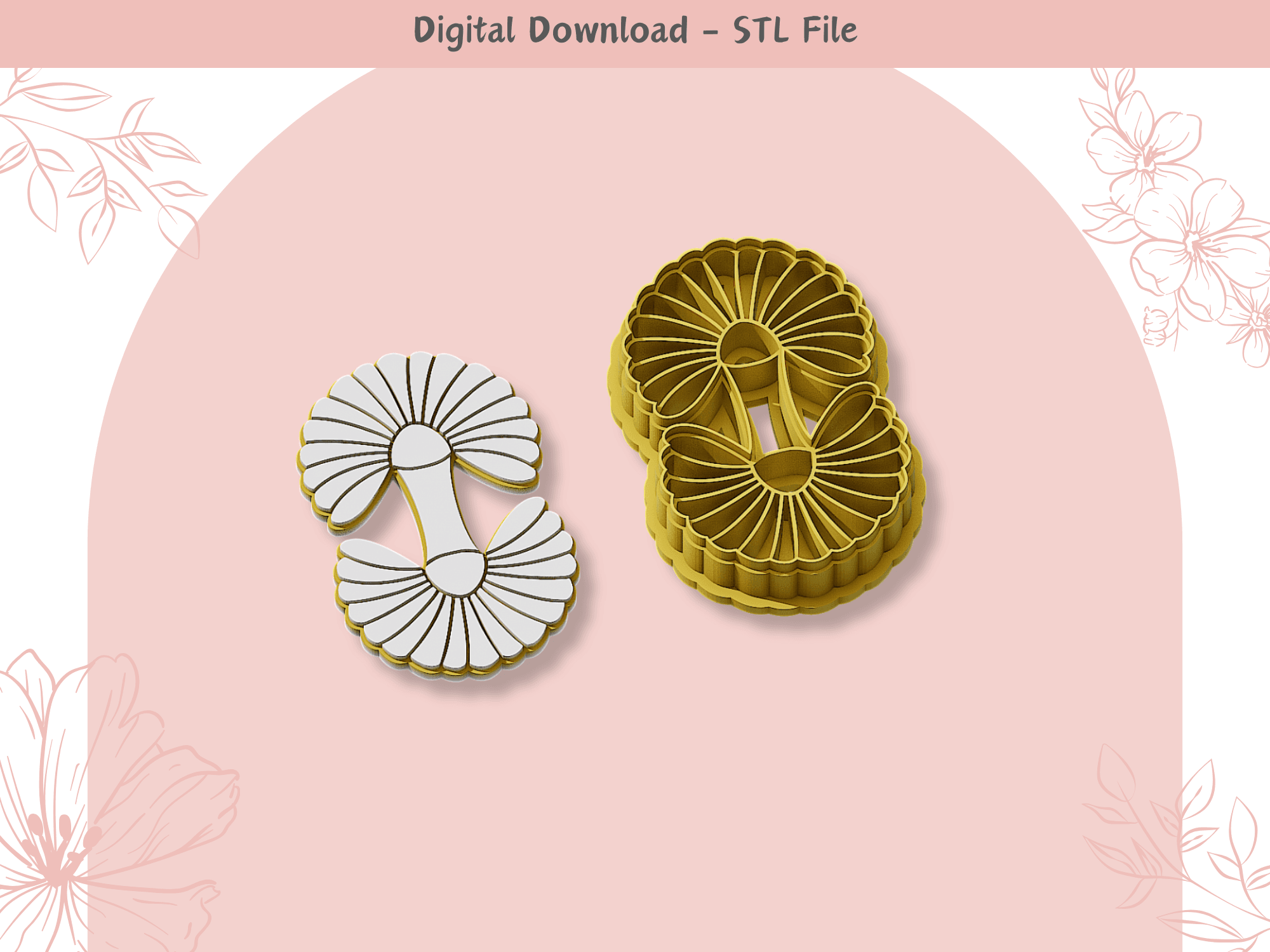 Seashell Keychain Clay Cutter for Polymer Clay | Digital STL File | Clay Tools 3d model