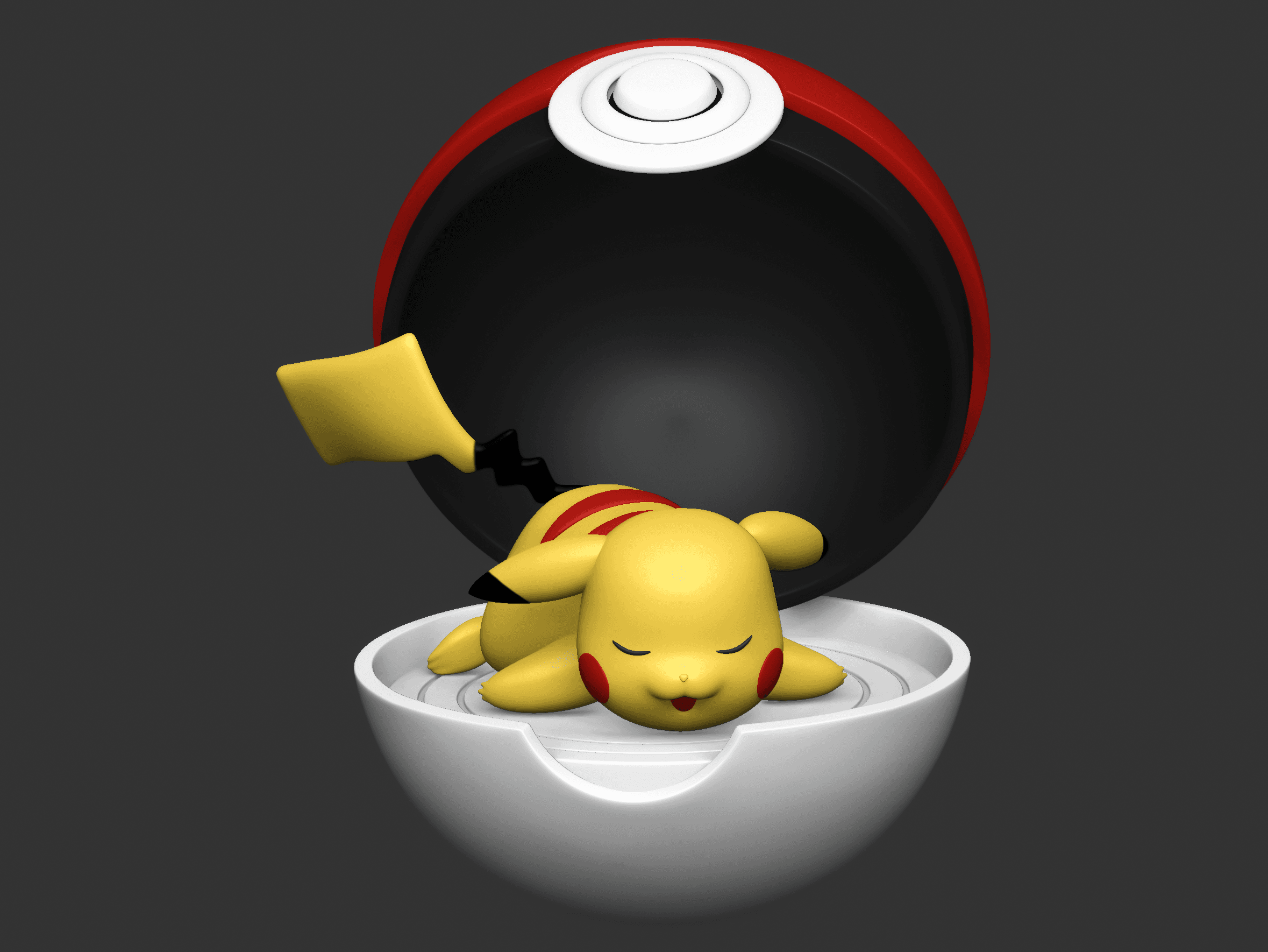 Pikachu Sleep cute - Free 3D print model 3d model