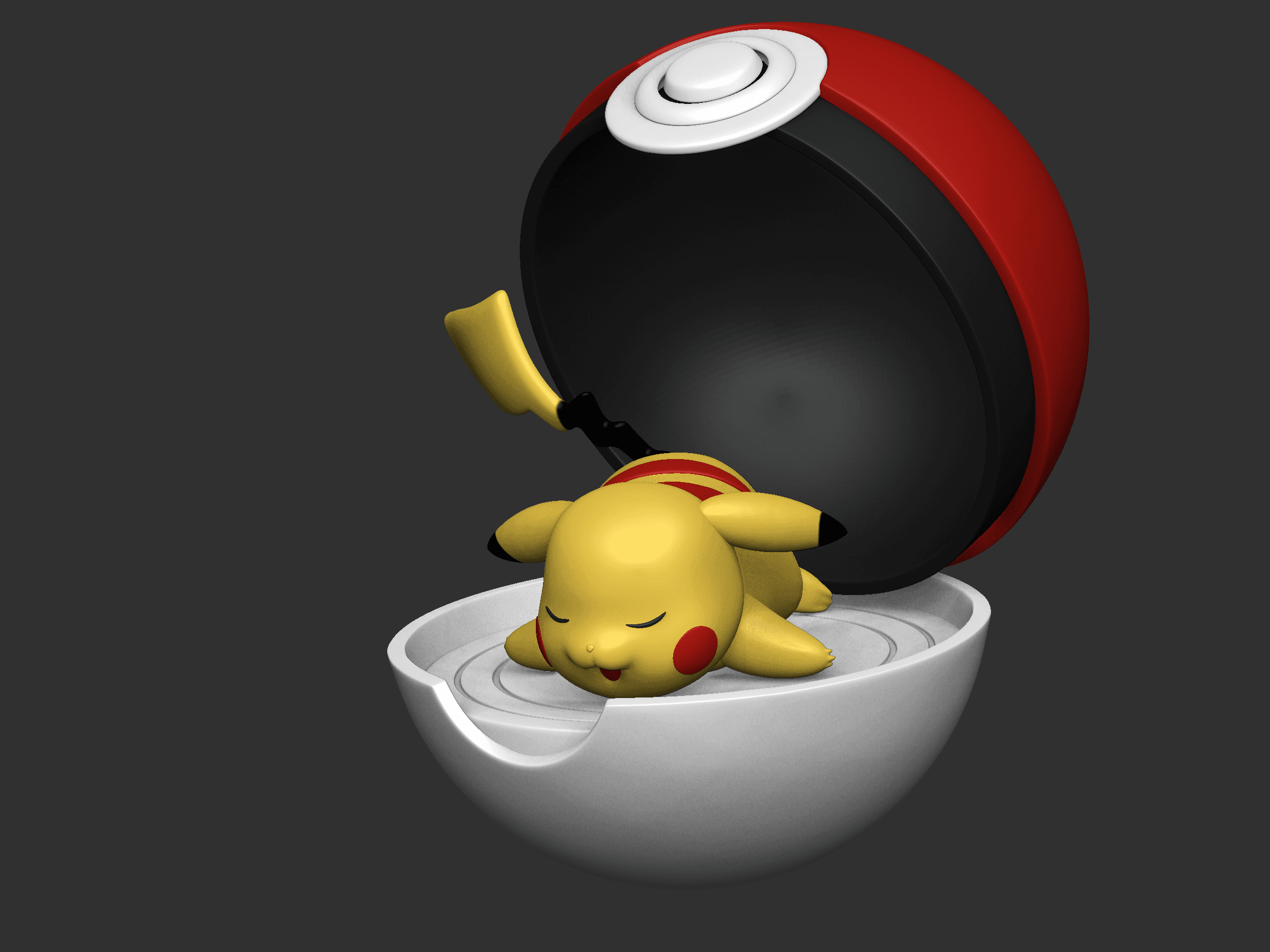 Pikachu Sleep cute - Free 3D print model 3d model