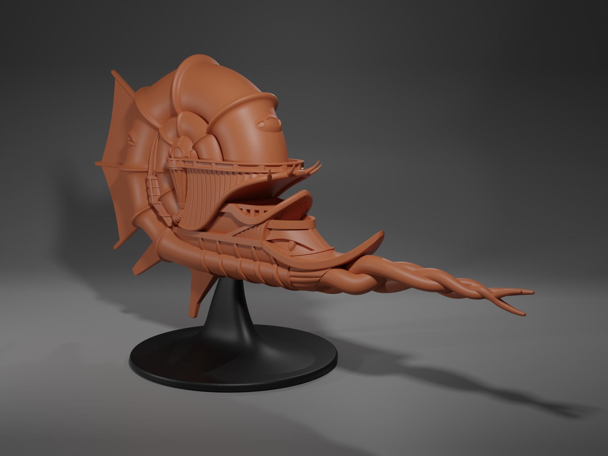 Nautiloid Large PresuppoIllithid Nautiloid Miniature Mind Flayer Spelljammer Ship from DnDrted.stl 3d model