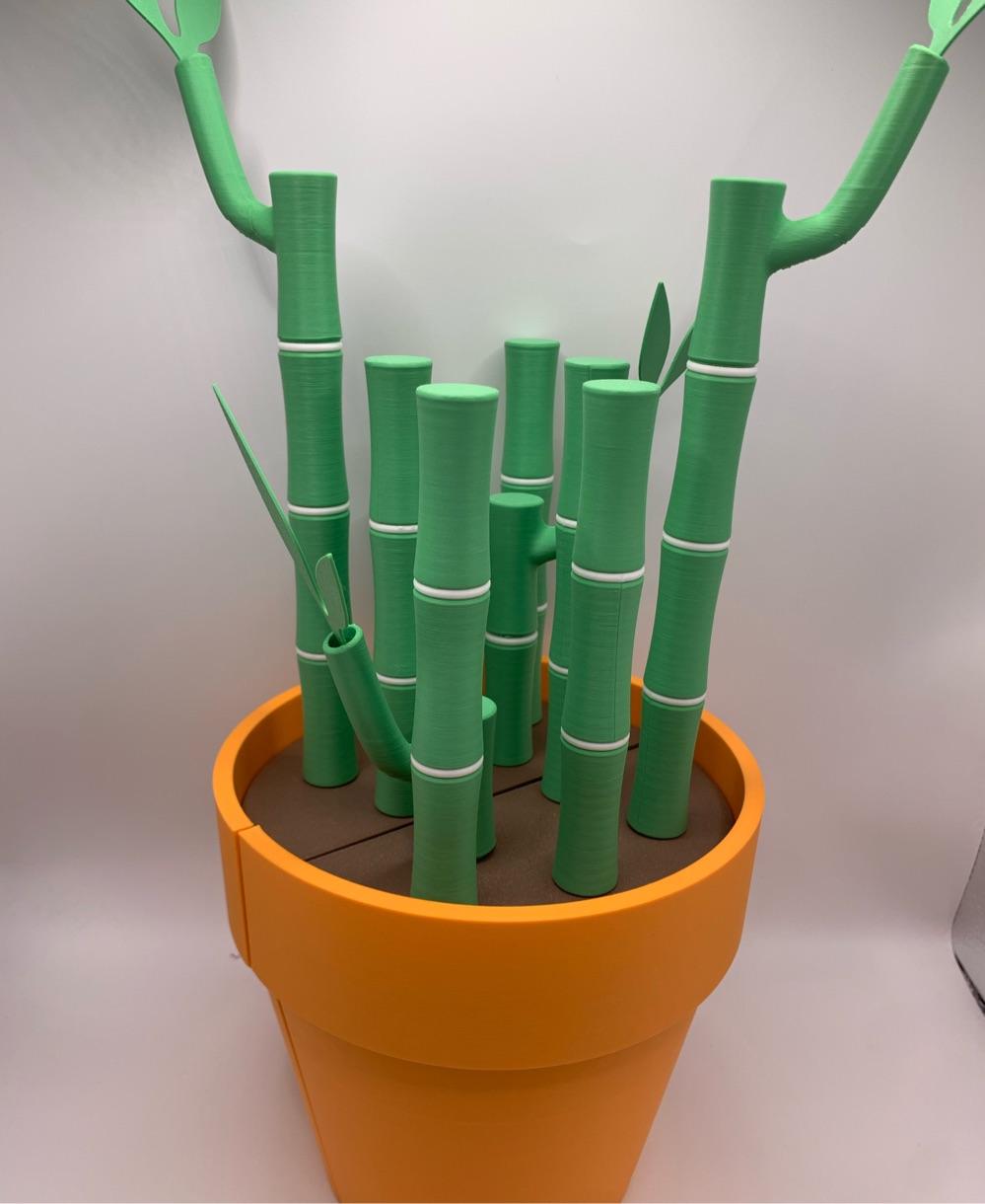 Bambookends - Bamboo Functional Plant with Pens, Highlighters, Post it note dispenser, and Bookmarks 3d model