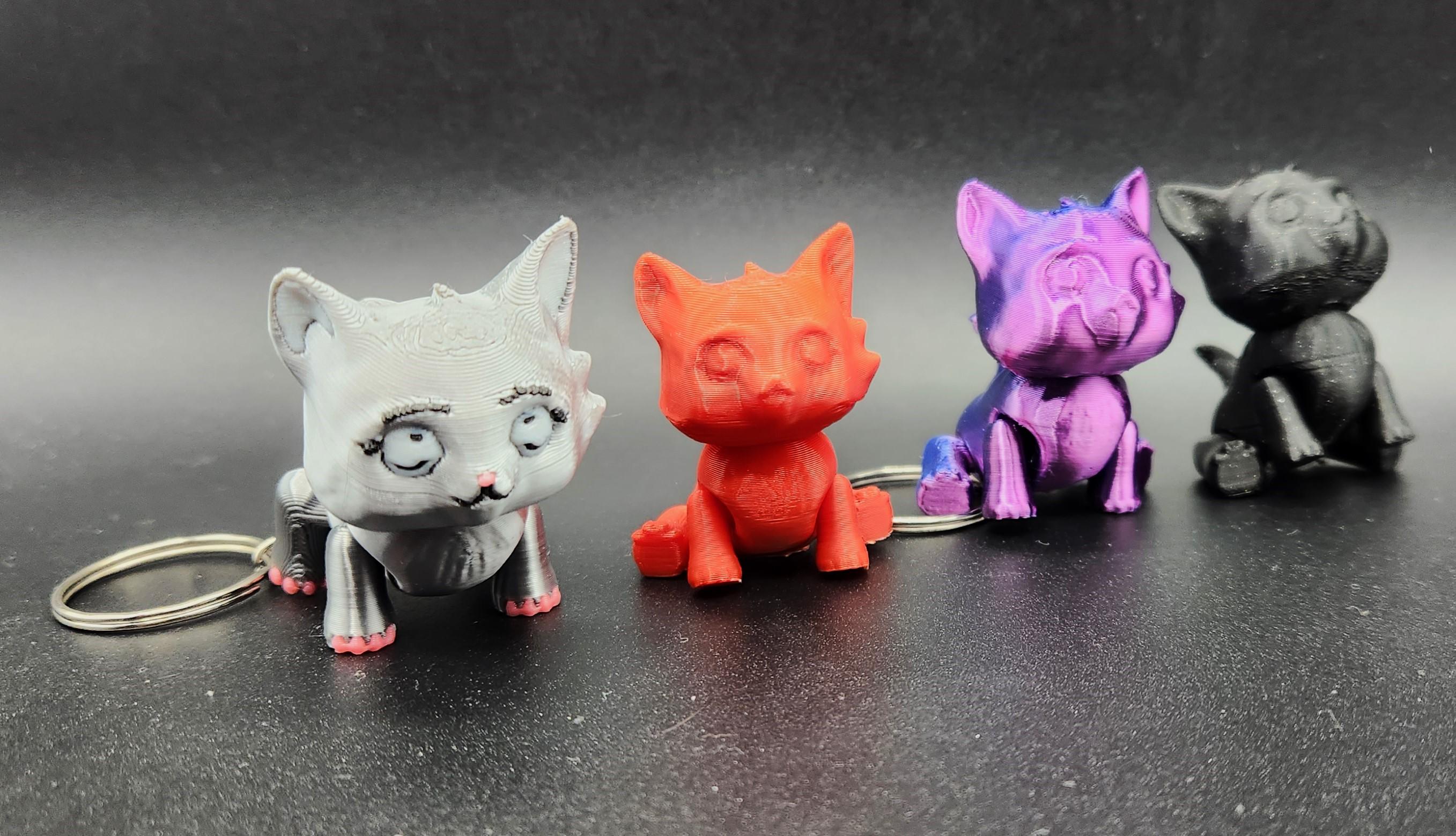 Cute Silk Kitty Keychains 3d model