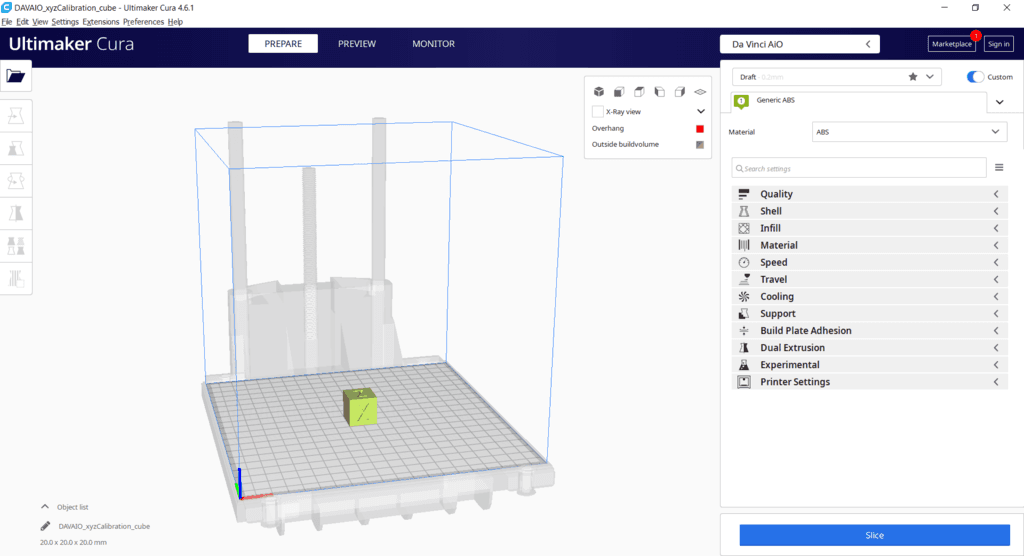 Davinci AiO profile for Cura 3d model