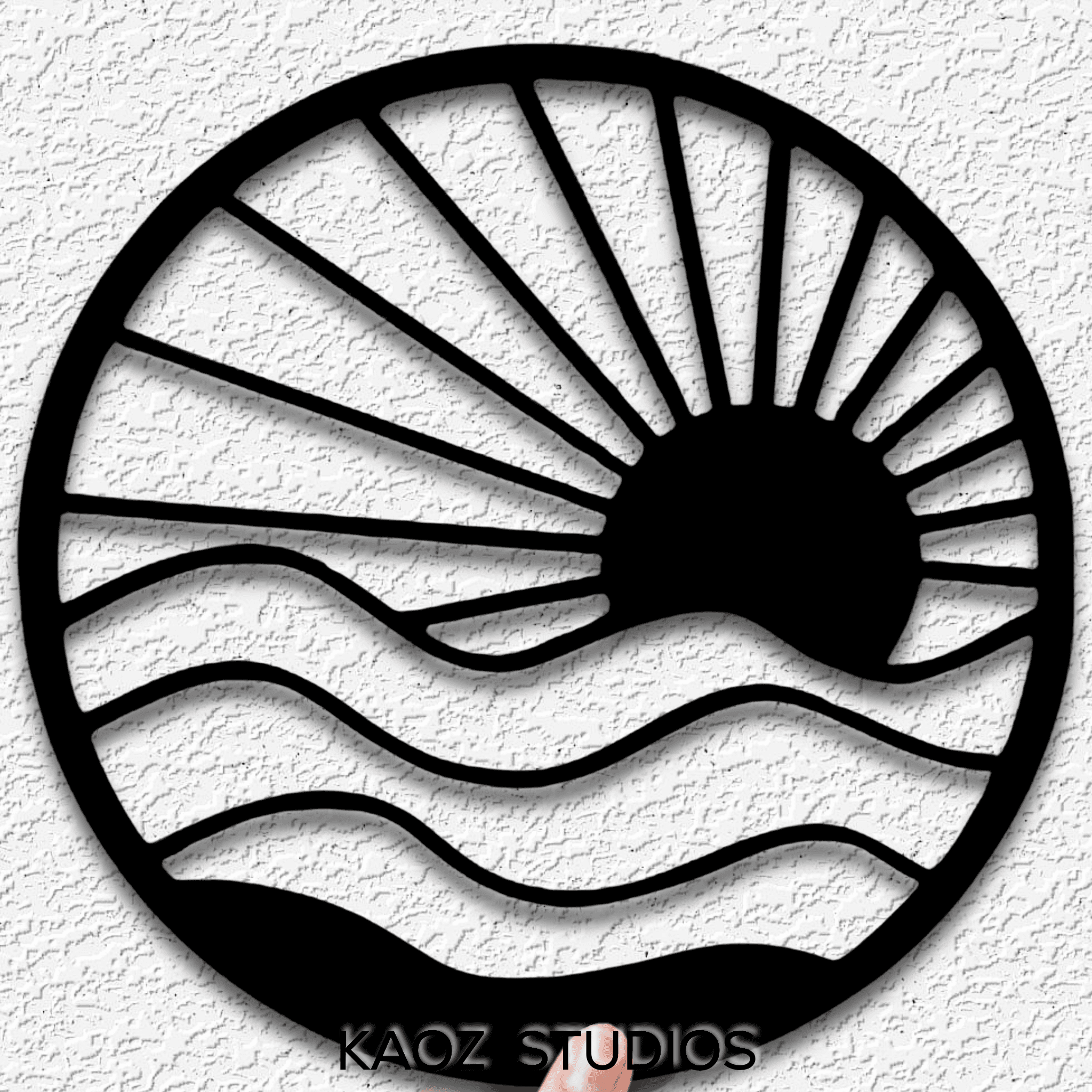 minimalistic sun waves scenery wall art minimalist nature wall decor 3d model