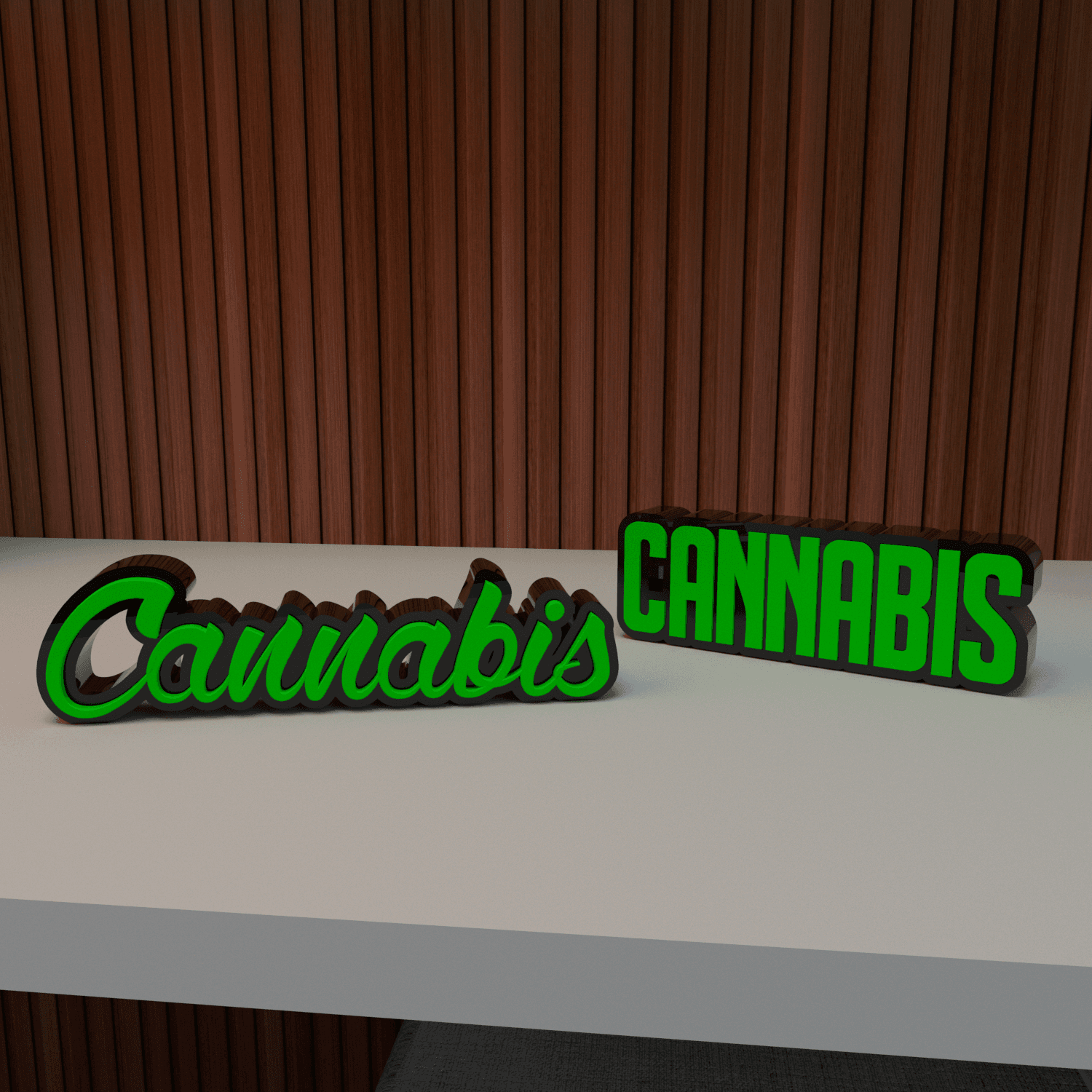 CANNABIS TEXT DECORATION 3d model