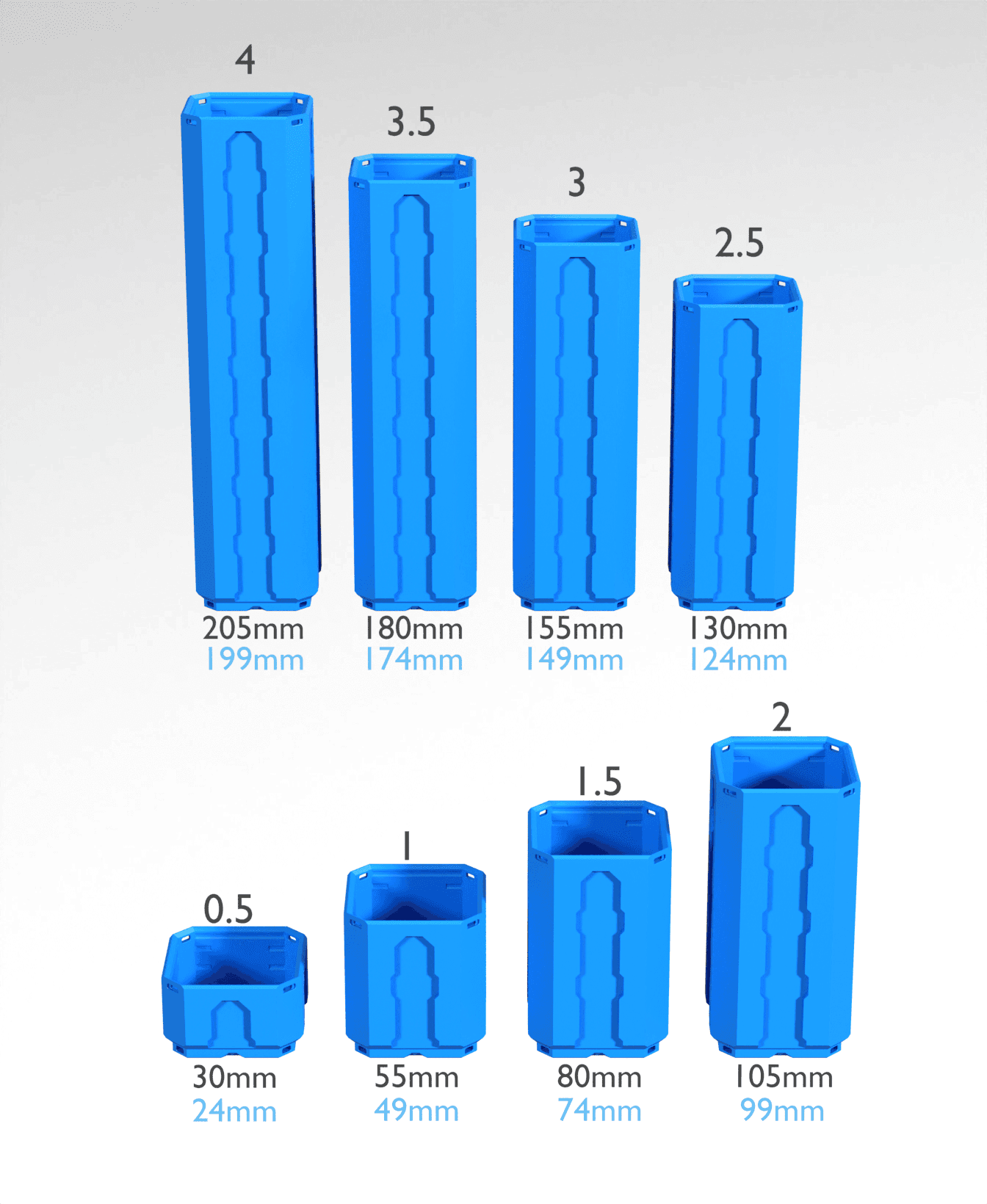 1x3x4 - Topped Multipoint Rail - Multibin Shell 3d model