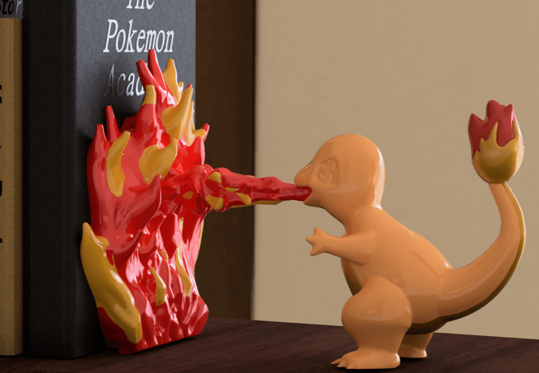 Charmander Bookend - Fiery 3D Print for Pokémon Lovers 3d model