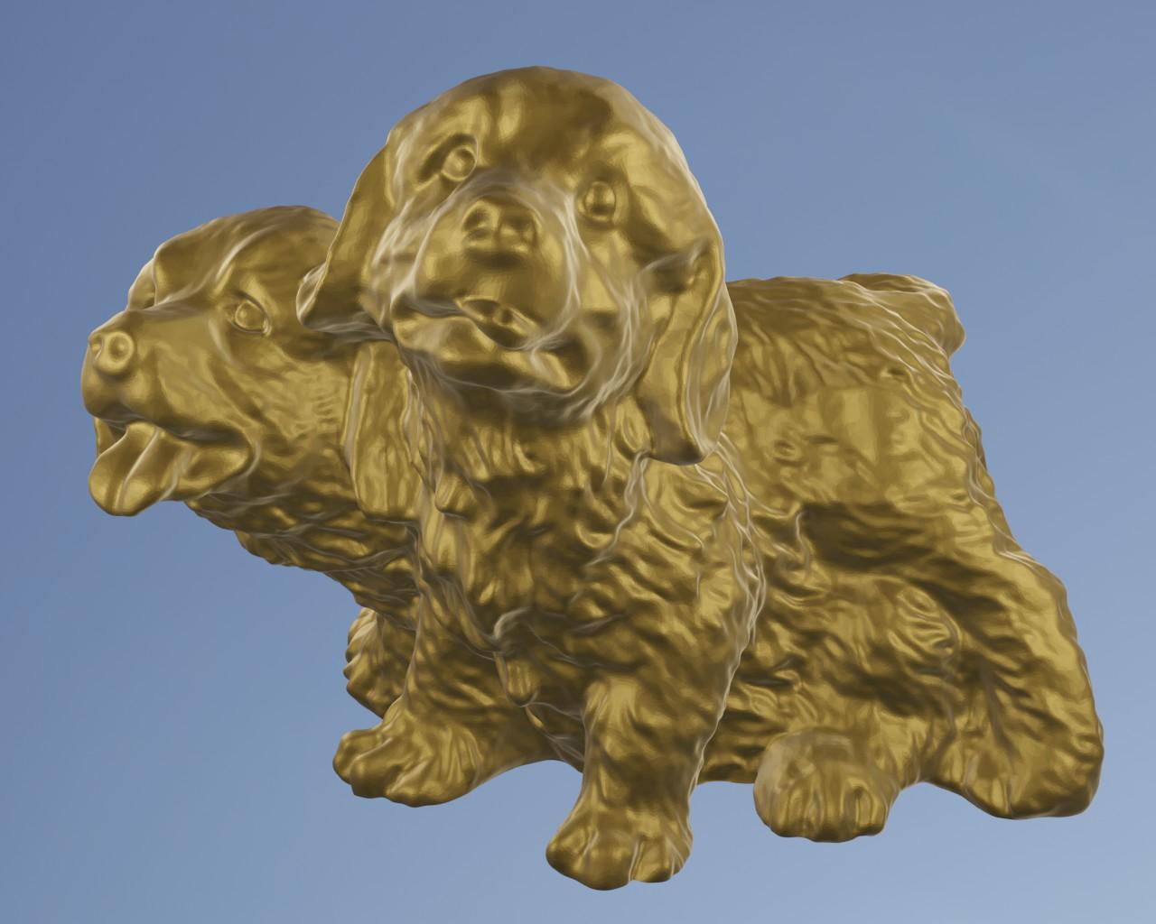 2 golden retriever 3d model