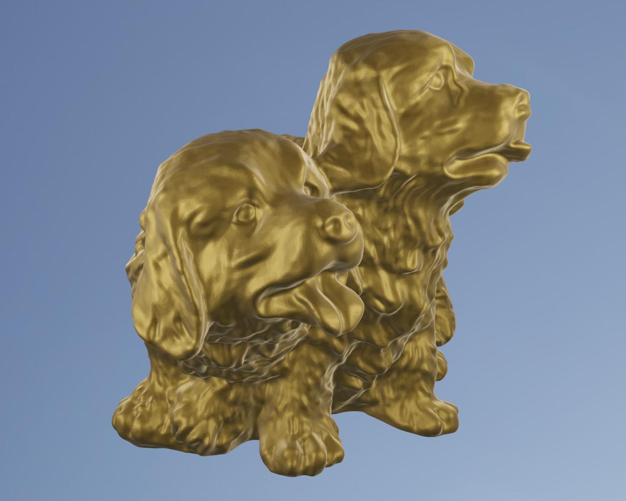 2 golden retriever 3d model