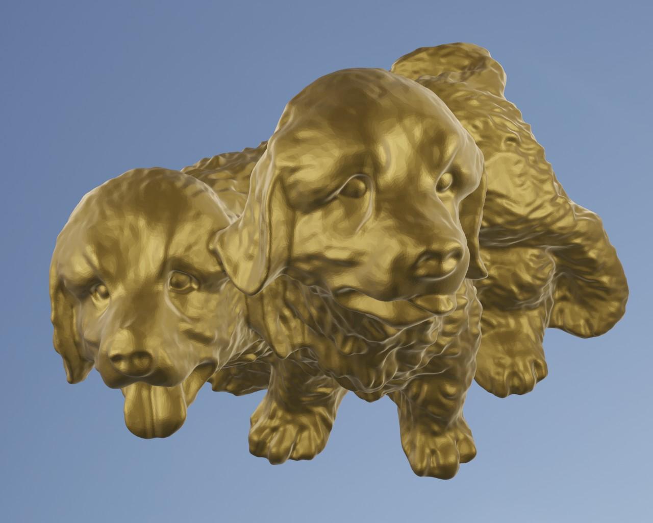 2 golden retriever 3d model