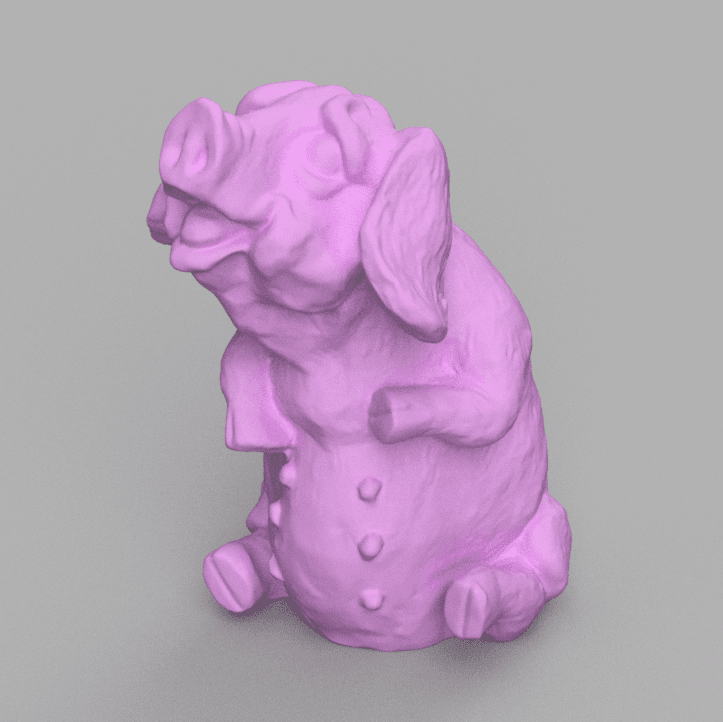 pig sit 3d model