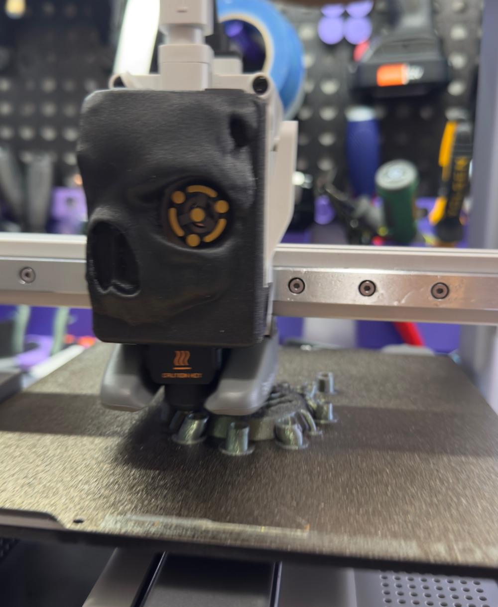 Skull Extruder Front Cover for the Bambu Labs A1 and A1 Mini  - Looks awesome in PET-CF  - 3d model