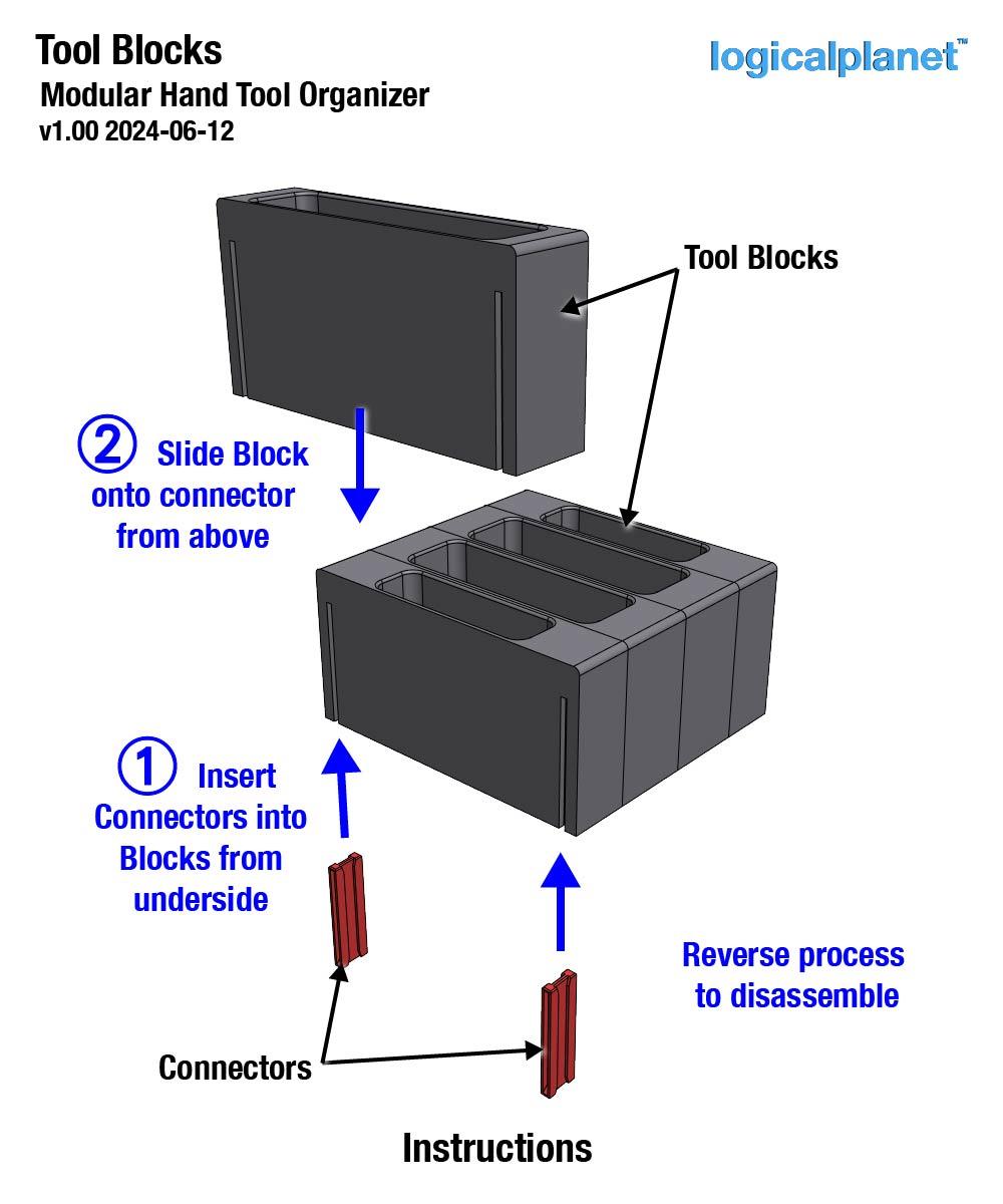 Tool Blocks - Modular Hand Tool Storage 3d model