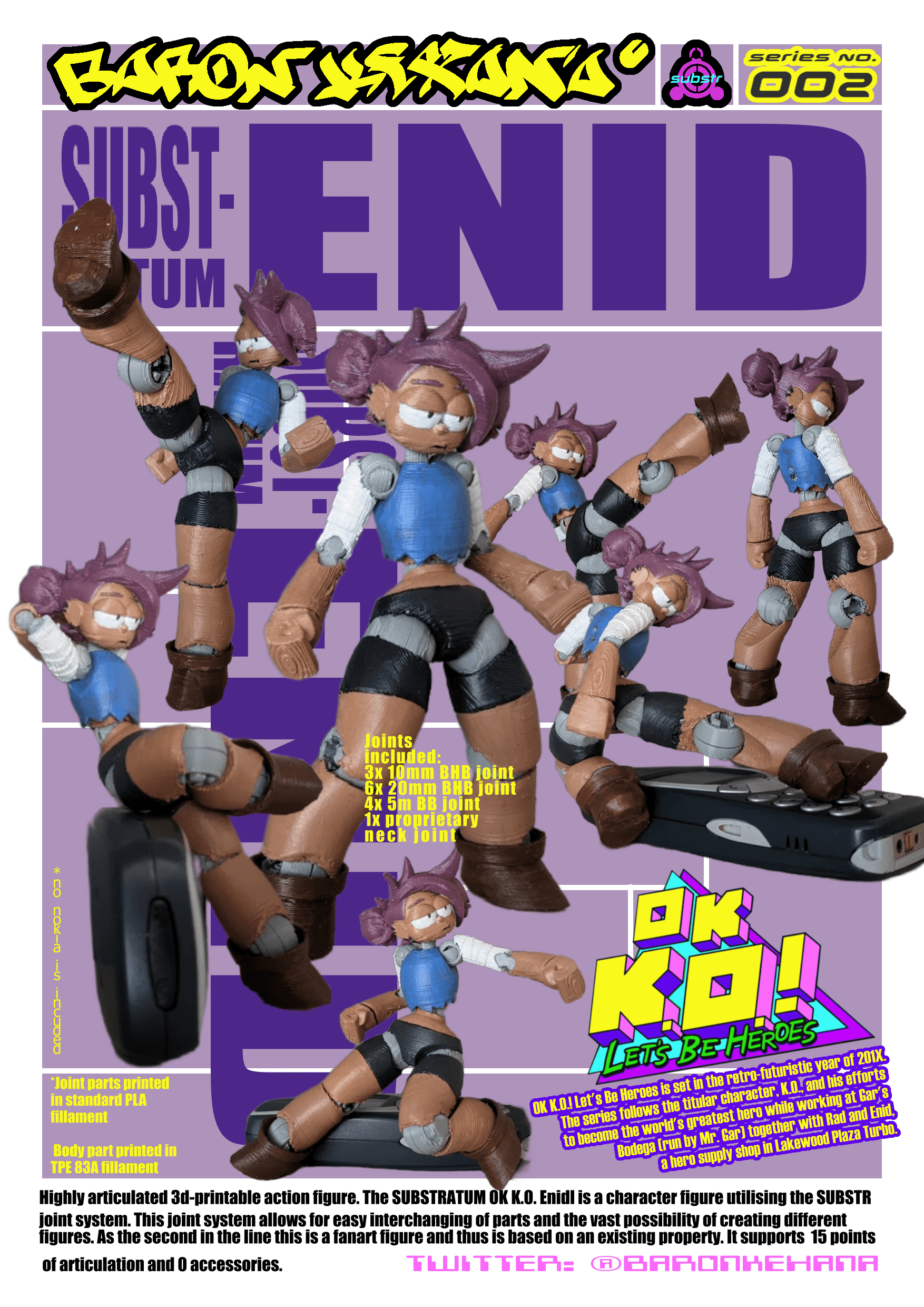 Substratum OK K.O.! Enid Posable Action Figure SUBSTR 002 3d model