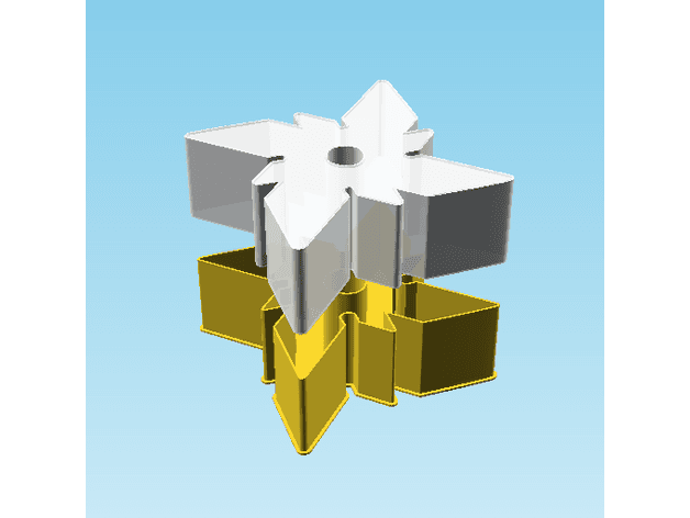 Shuriken 0048, nestable box (v2) 3d model