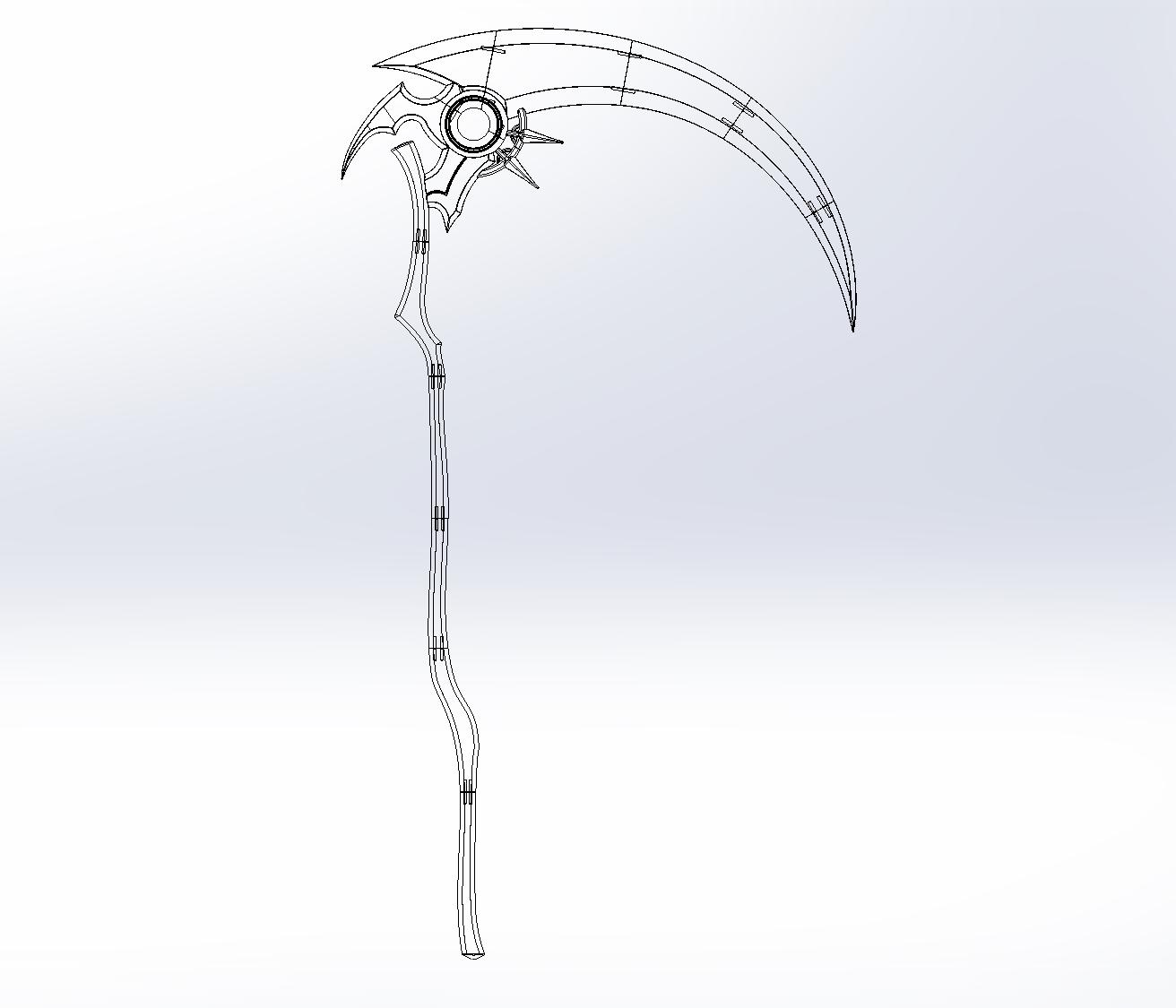 Hololive Mori Calliope Scythe Assembly 3d model