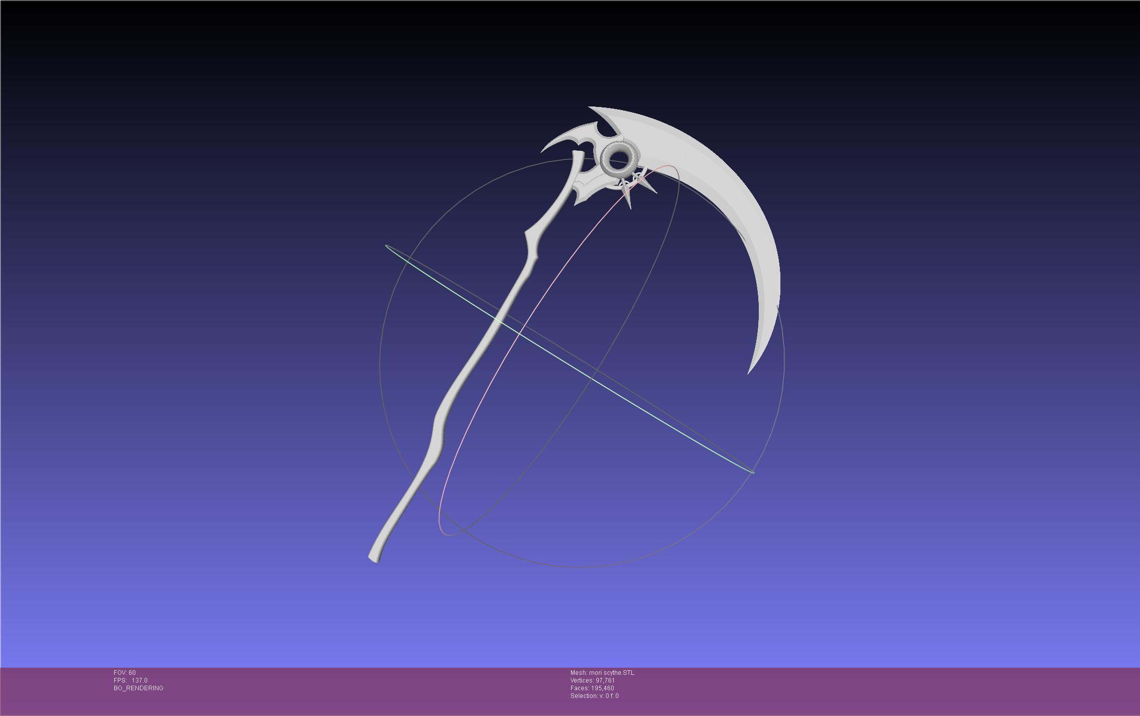 Hololive Mori Calliope Scythe Assembly 3d model