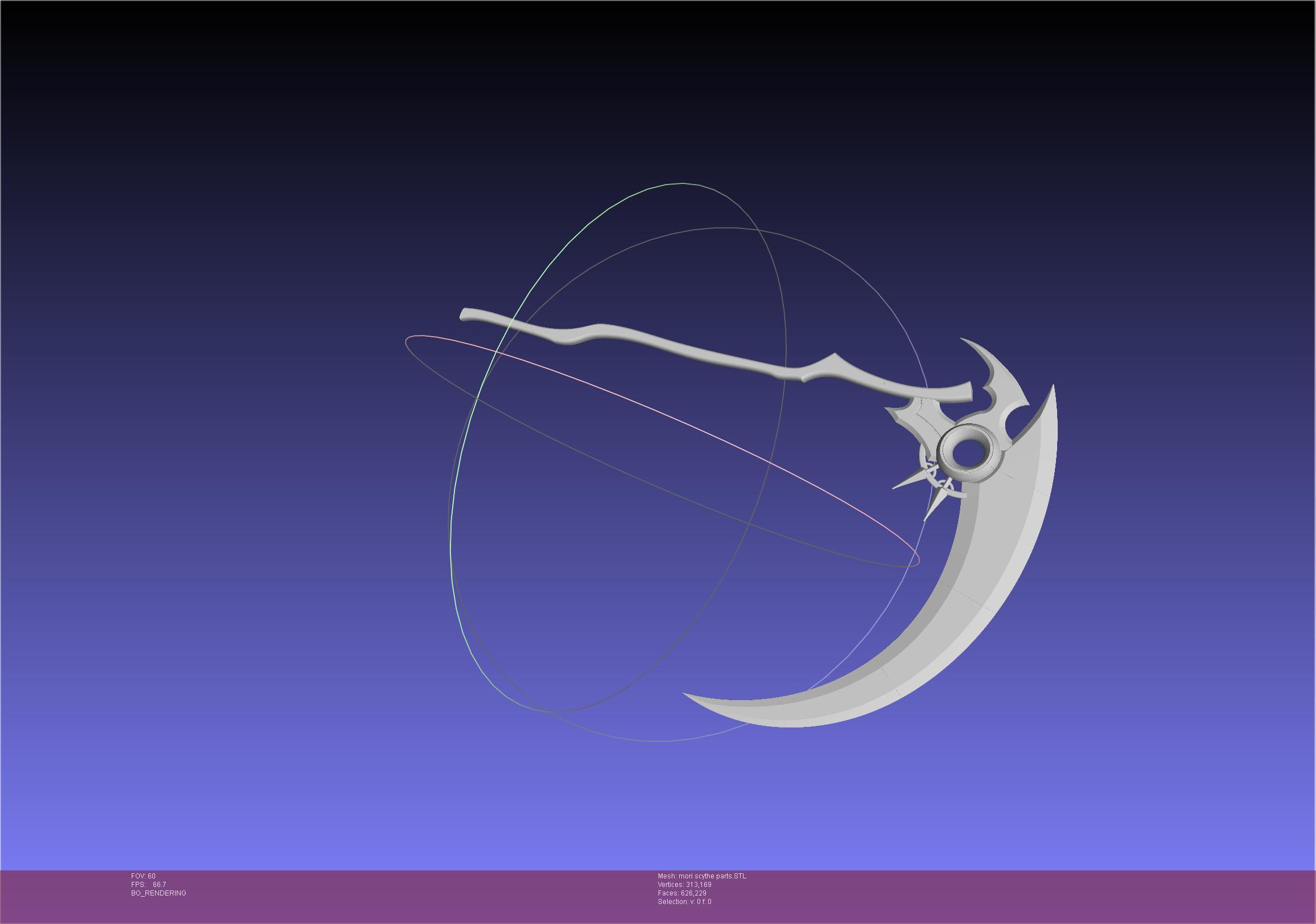 Hololive Mori Calliope Scythe Assembly 3d model