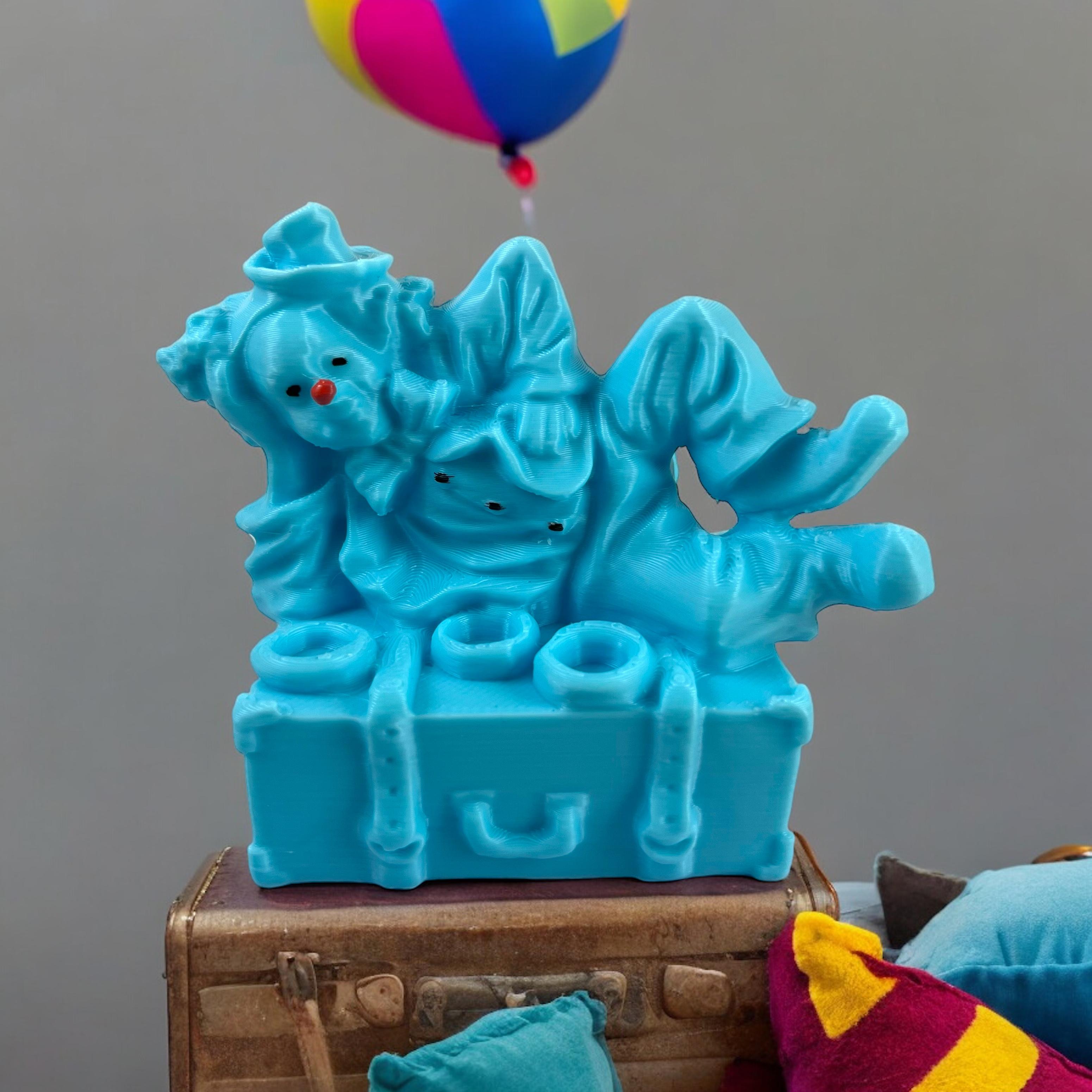 Clown lying on a suitcase 3d model