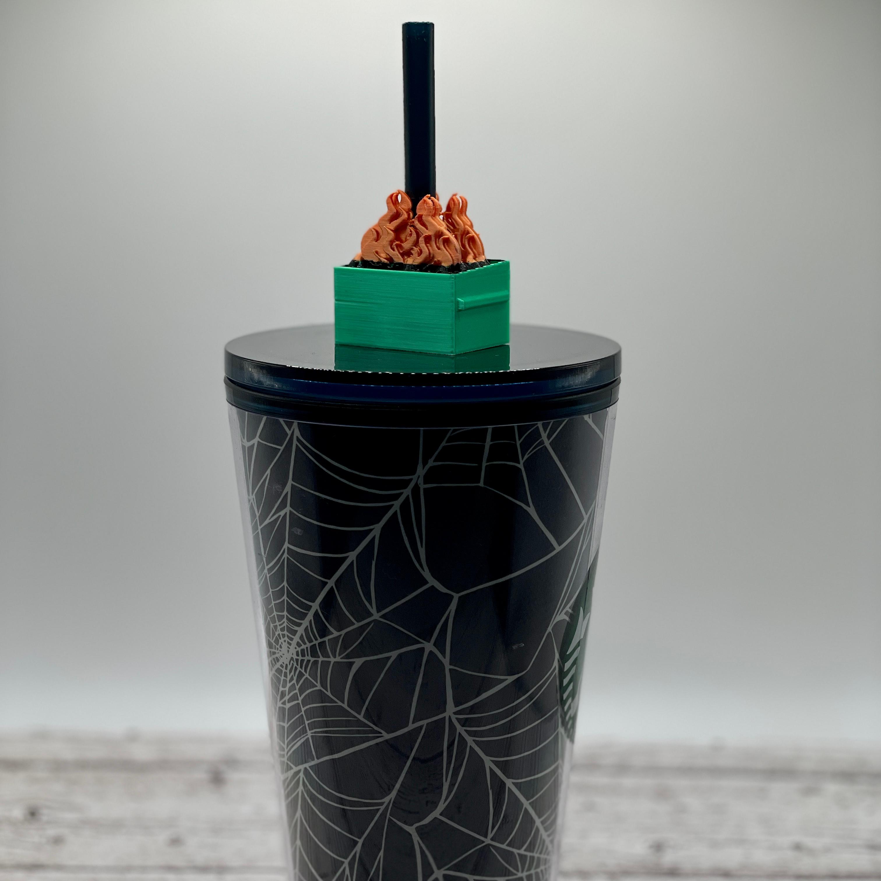 Dumpster Fire Straw Topper 3d model