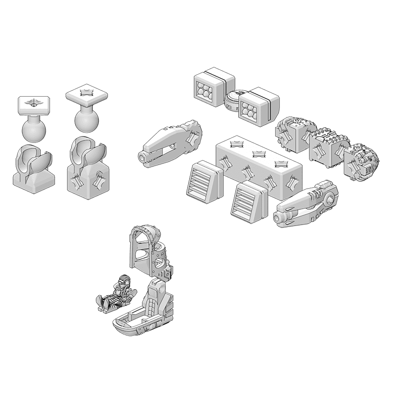 PrintABlok Chicken Walker Mech with pilot Blaze Articulated Construction Toy 3d model