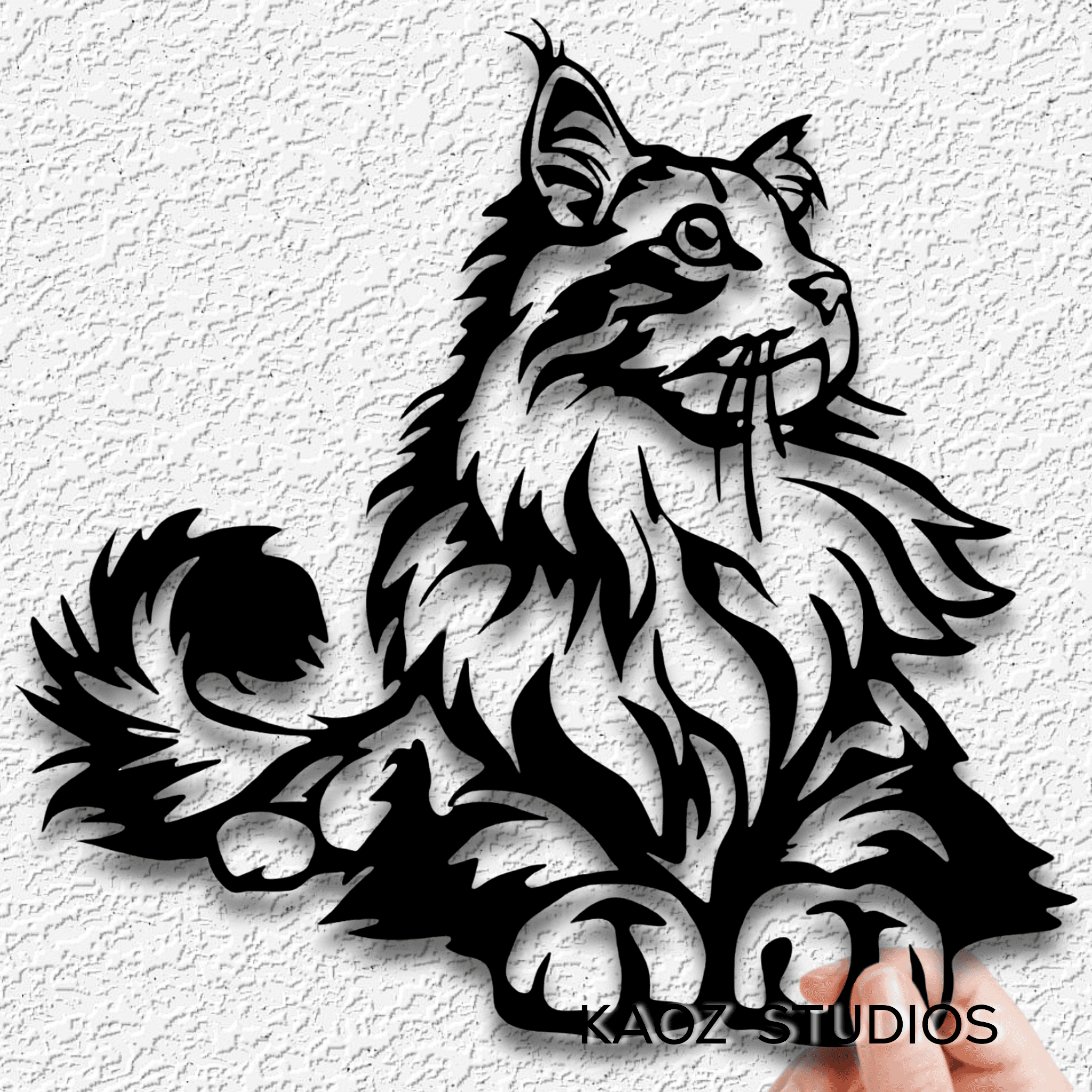 maine coon wall art cat wall decor kitty decoration 3d model