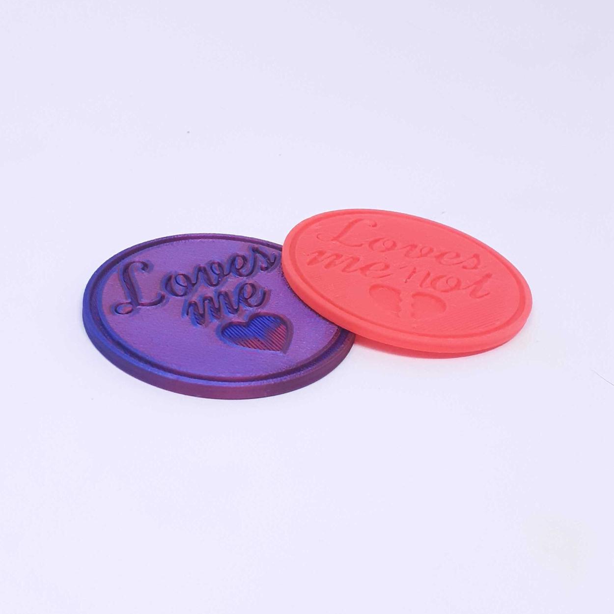 Amour coin - Loves flip! Loves me OR Loves me not! Lucky coin! 3d model