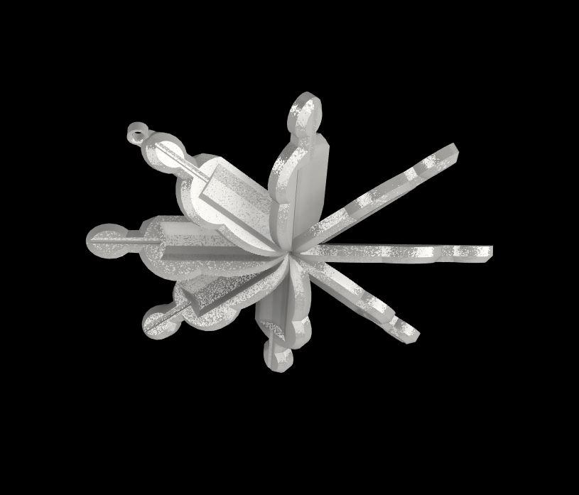 Slanted Snowflake Version 2 3d model