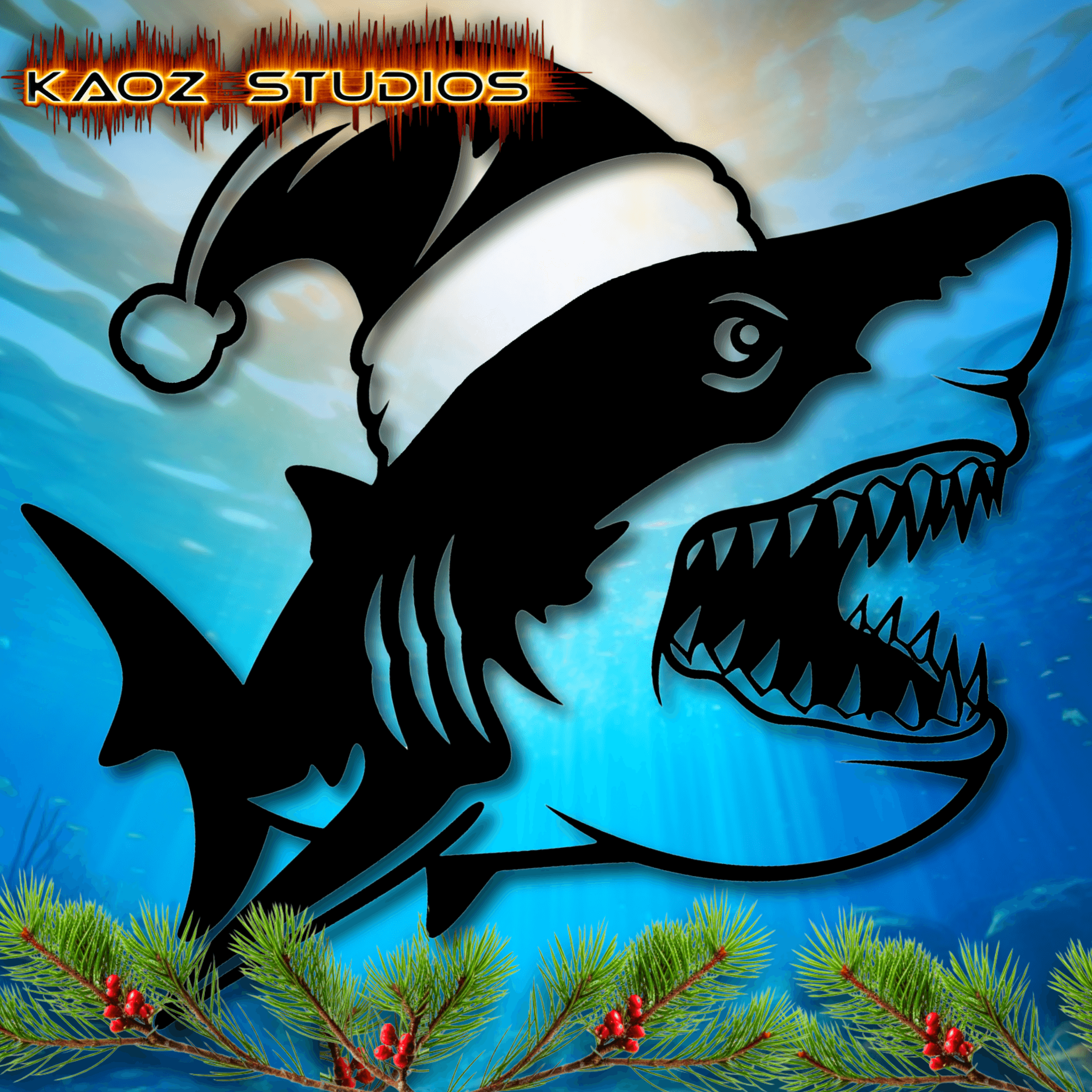 Funny Christmas Shark wall art Great White Shark Christmas wall decor  3d model