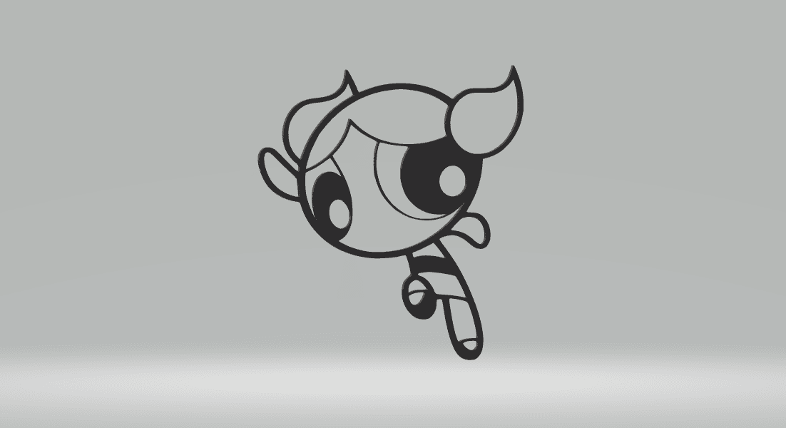 Blossom Powerpuff Cartoon 2D-Art.stl 3d model