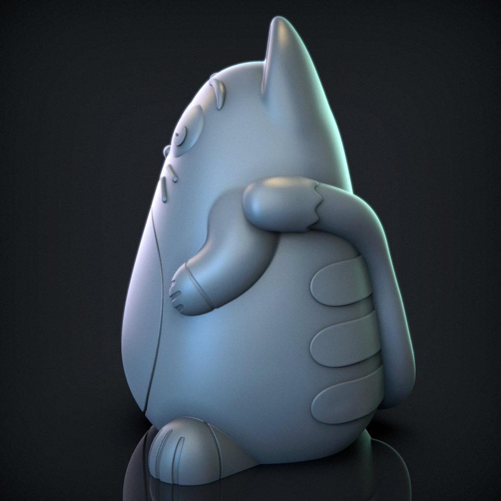 FAT CARTOON CAT FIGURINE 3d model