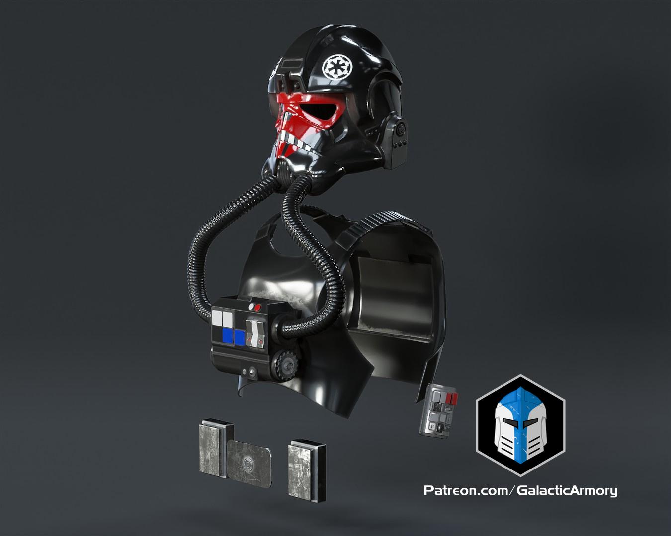 Tie Fighter Pilot Armor - 3D Print Files 3d model