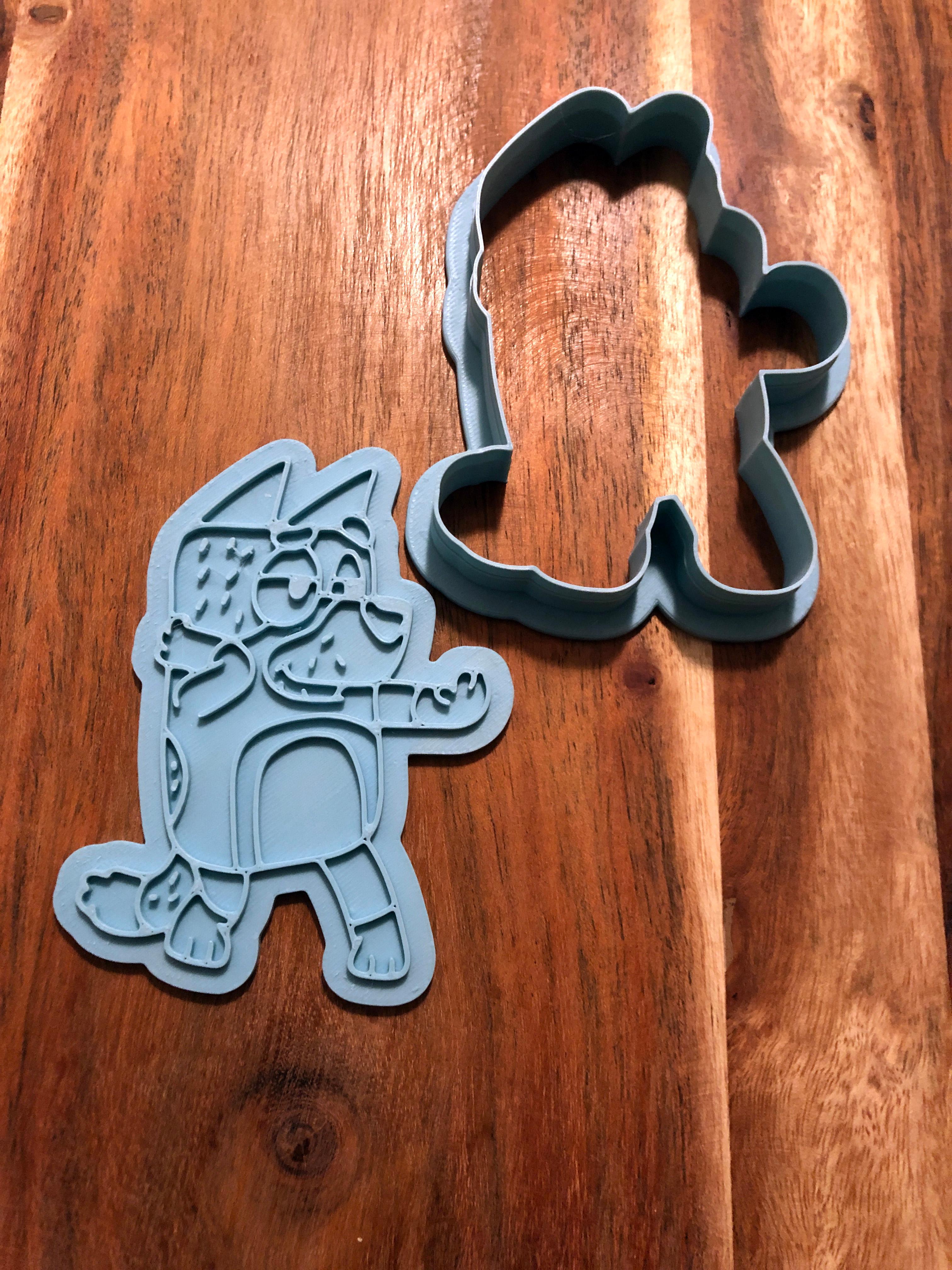 Bluey - Bandit Cookie Cutters and Stamps 3d model