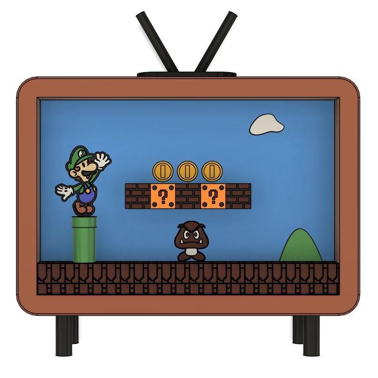 Luigi Retro TV 3d model