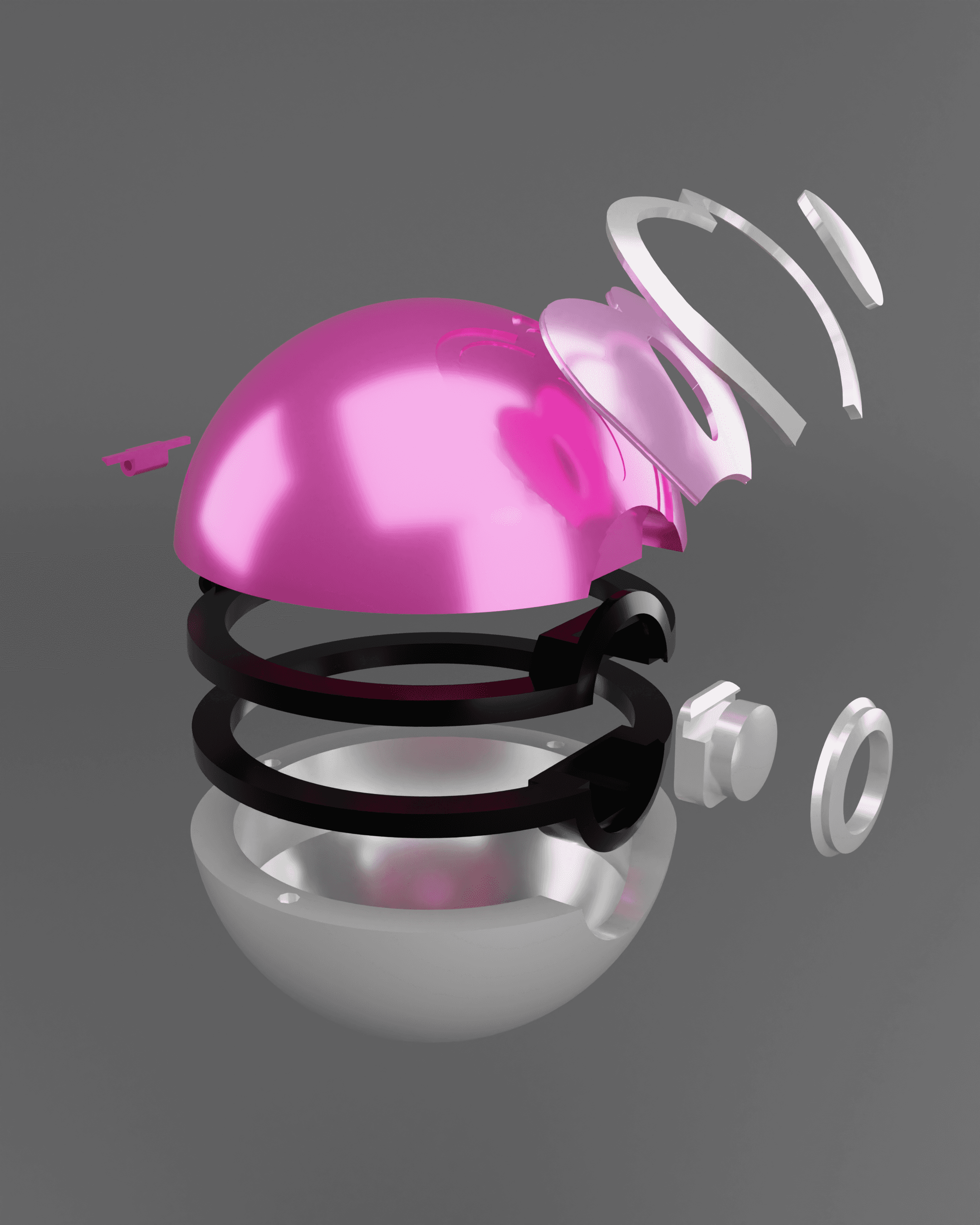 Love Ball Opening Pokeball - Fan Art 3d model