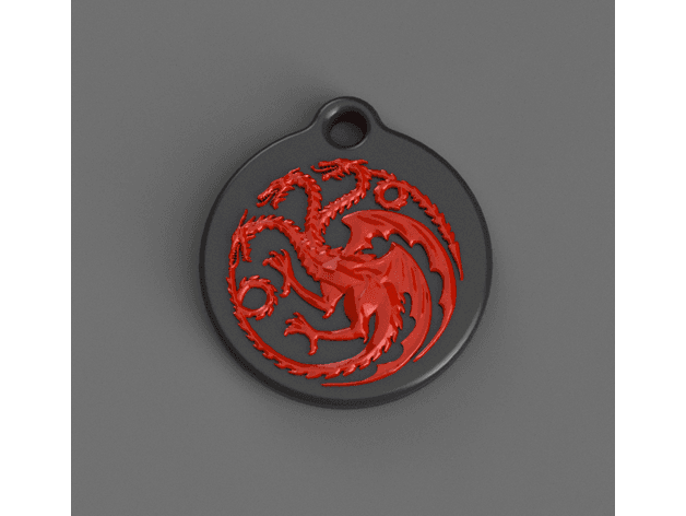 House Targaryen Keychain 3d model