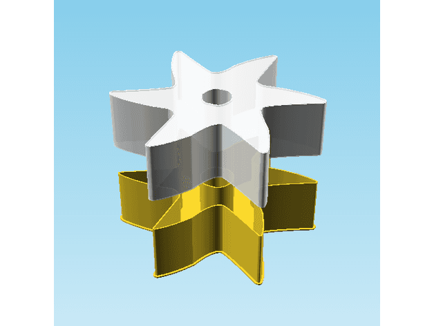 Shuriken 005A, nestable box (v2) 3d model