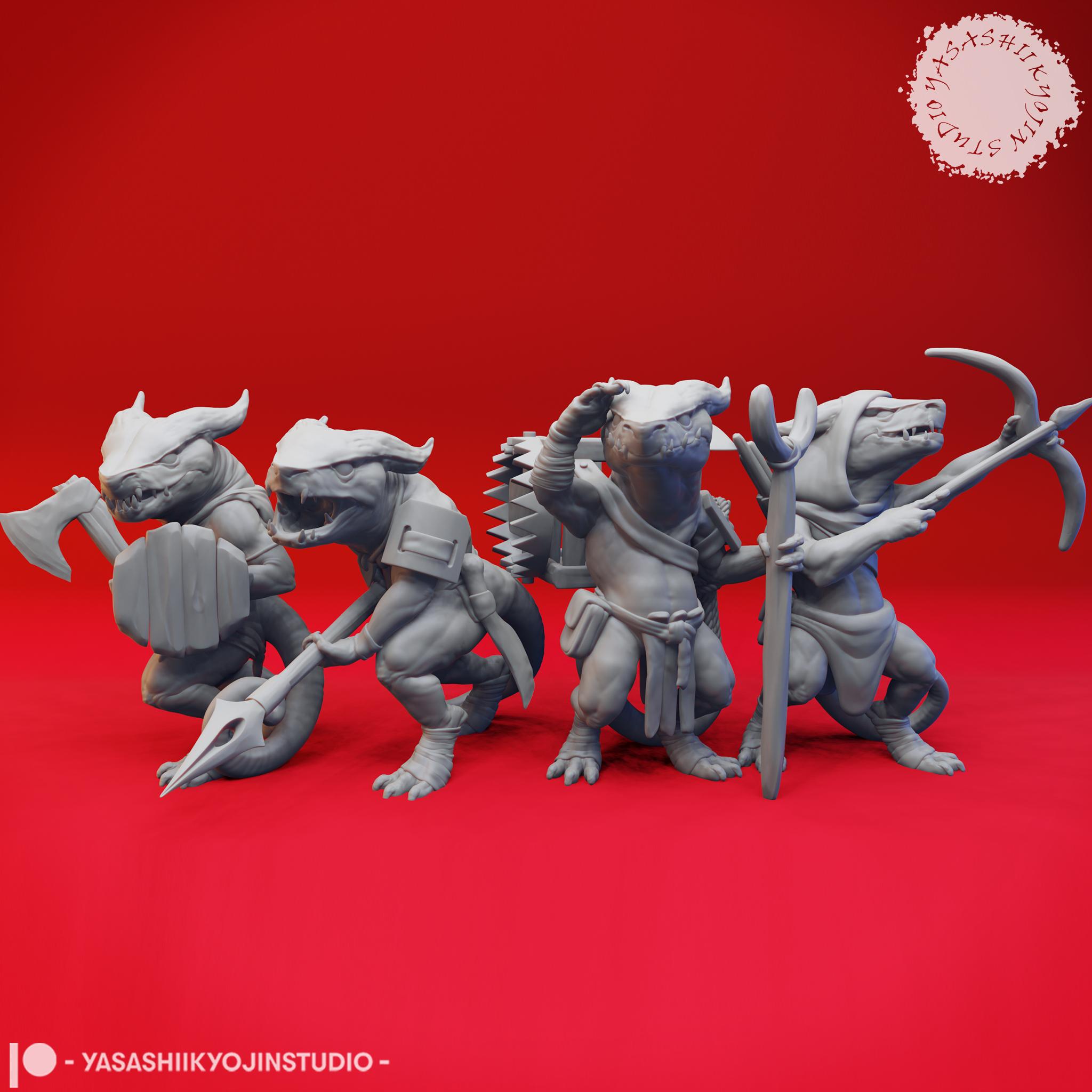 Kobold Mob - Tabletop Miniature (Pre-Supported) 3d model